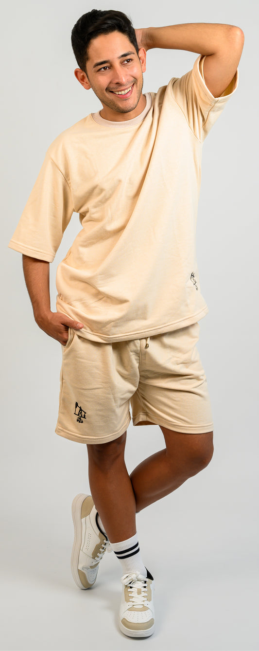 PANTALONETA OVERSIZE OIL MEN BEIGE